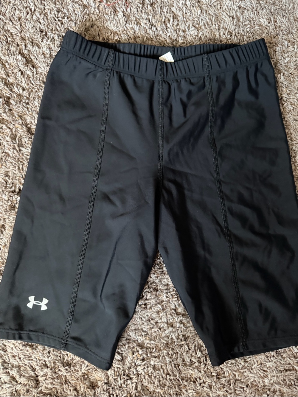 Under Armour Black Athletic Compression Shorts with Logo